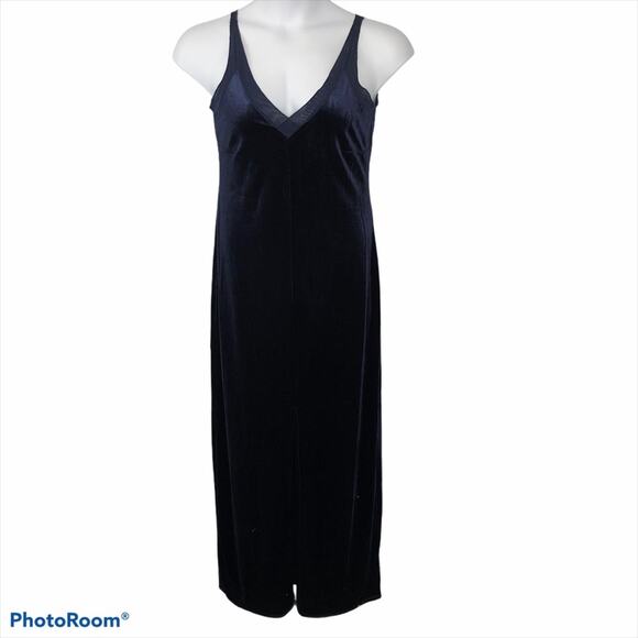 Romeo & Juliet Couture Navy Velvet Maxi Slip Gown Medium NWT - Picture 3 of 16
